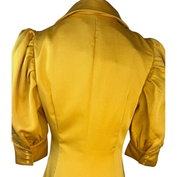 NWT Choosy Yellow/Gold Wrap Dress Size 2 Puff Sleeves & Button Cuffs - Picture 8 of 16